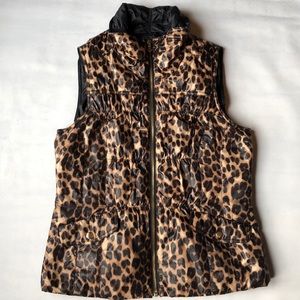 Chico’s Leopard print puffer vest
